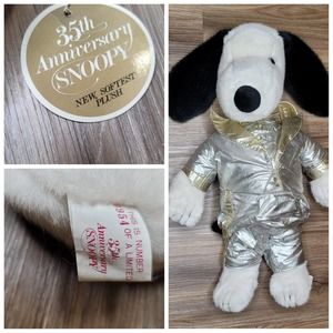 Vtg 35th Anniversary Snoopy Plush Doll  Numbered Limited Edition